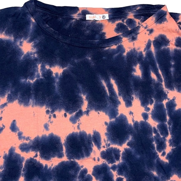 Sundry Woman’s Black & Coral Tie Dye T-Shirt Size 1 (Small) - Picture 2 of 5